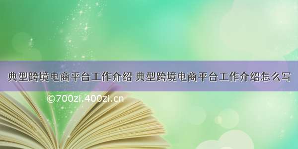 典型跨境电商平台工作介绍 典型跨境电商平台工作介绍怎么写