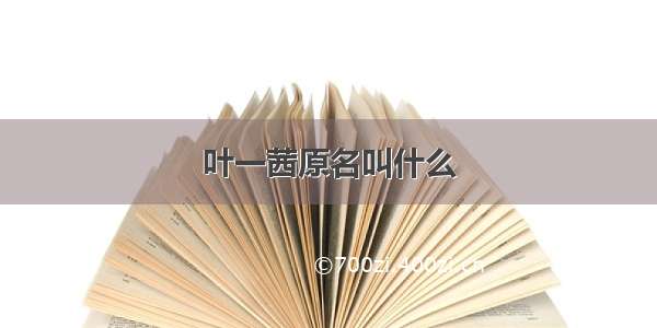 叶一茜原名叫什么