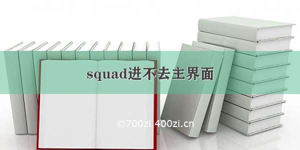 squad进不去主界面