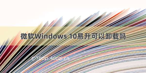 微软Windows 10易升可以卸载吗