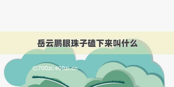 岳云鹏眼珠子磕下来叫什么