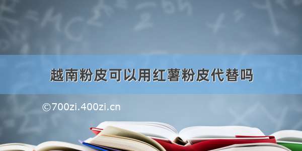 越南粉皮可以用红薯粉皮代替吗