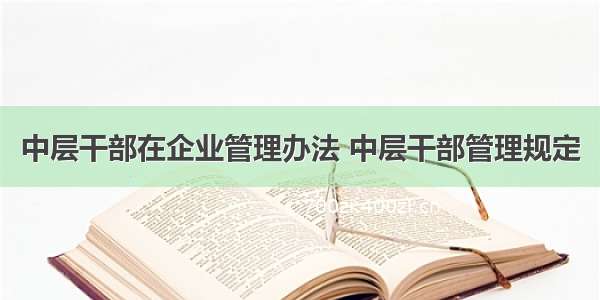 中层干部在企业管理办法 中层干部管理规定