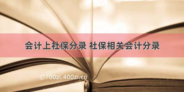 会计上社保分录 社保相关会计分录