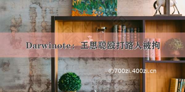 Darwinote：王思聪殴打路人被拘