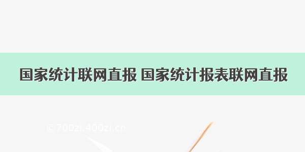 国家统计联网直报 国家统计报表联网直报