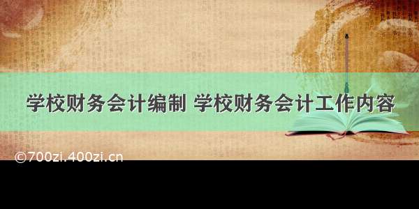 学校财务会计编制 学校财务会计工作内容