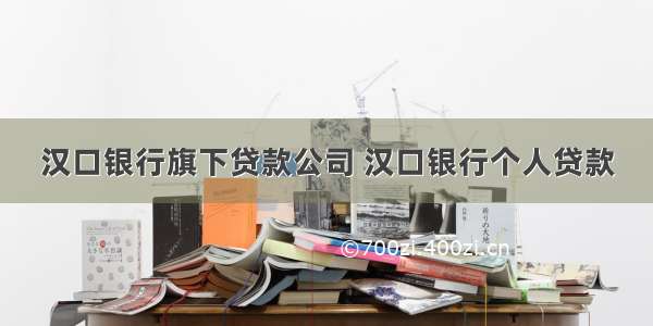 汉口银行旗下贷款公司 汉口银行个人贷款