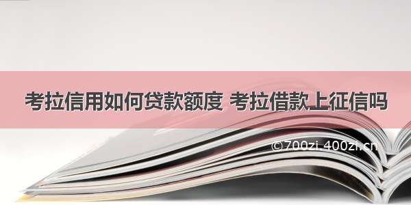 考拉信用如何贷款额度 考拉借款上征信吗