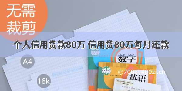 个人信用贷款80万 信用贷80万每月还款