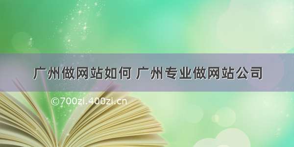 广州做网站如何 广州专业做网站公司