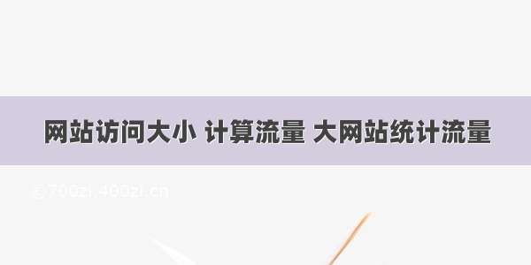 网站访问大小 计算流量 大网站统计流量