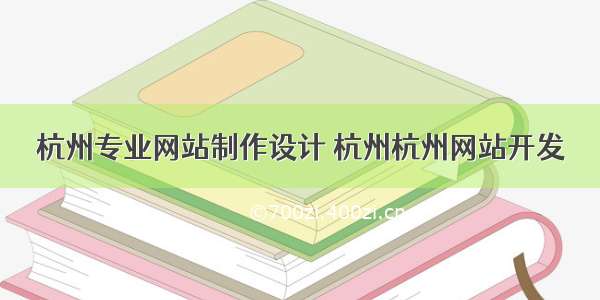 杭州专业网站制作设计 杭州杭州网站开发
