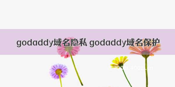 godaddy域名隐私 godaddy域名保护