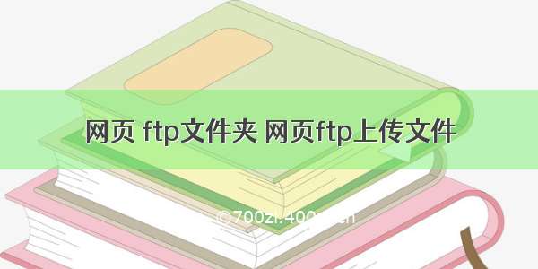 网页 ftp文件夹 网页ftp上传文件