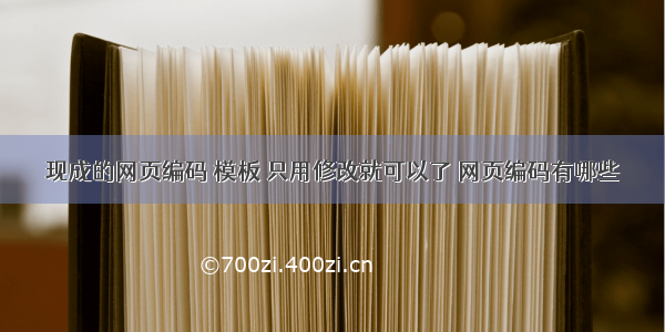 现成的网页编码 模板 只用修改就可以了 网页编码有哪些