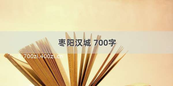 枣阳汉城 700字