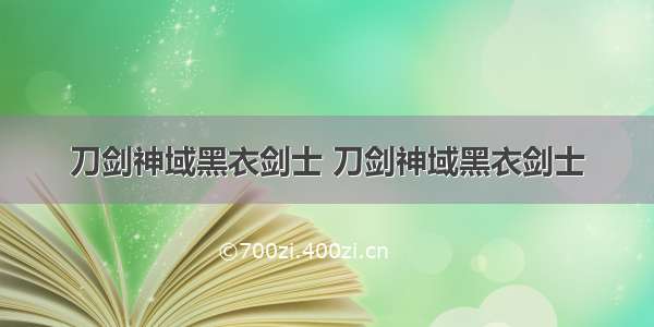 刀剑神域黑衣剑士 刀剑神域黑衣剑士