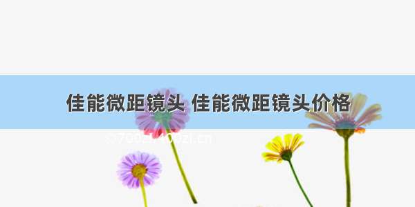 佳能微距镜头 佳能微距镜头价格