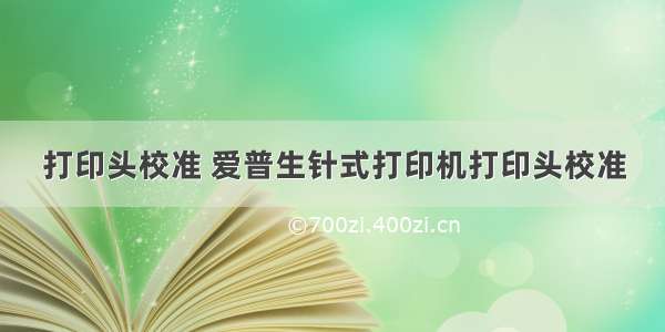 打印头校准 爱普生针式打印机打印头校准