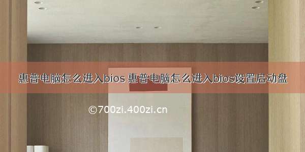 惠普电脑怎么进入bios 惠普电脑怎么进入bios设置启动盘