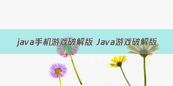 java手机游戏破解版 Java游戏破解版
