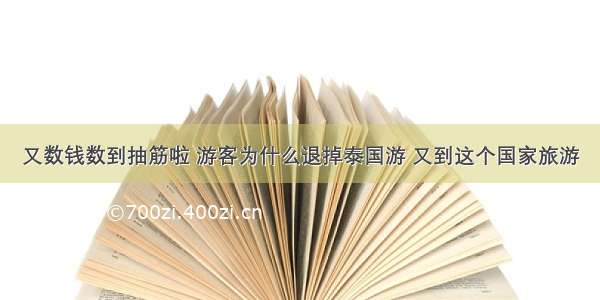 又数钱数到抽筋啦 游客为什么退掉泰国游 又到这个国家旅游