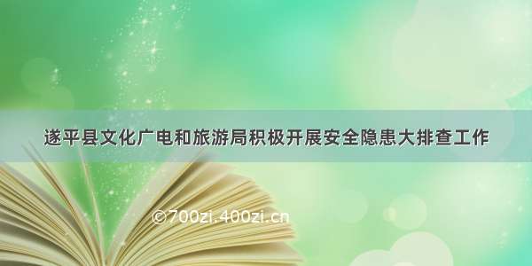 遂平县文化广电和旅游局积极开展安全隐患大排查工作