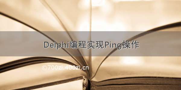 Delphi编程实现Ping操作