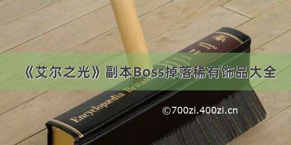 《艾尔之光》副本Boss掉落稀有饰品大全