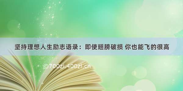 坚持理想人生励志语录：即使翅膀破损 你也能飞的很高