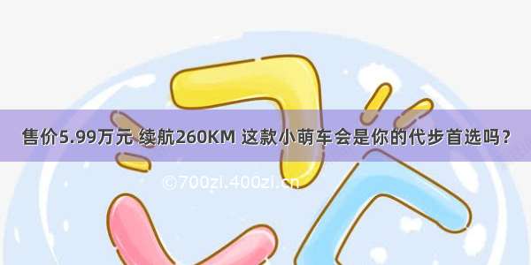 售价5.99万元 续航260KM 这款小萌车会是你的代步首选吗？