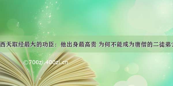 西天取经最大的功臣：他出身最高贵 为何不能成为唐僧的二徒弟？