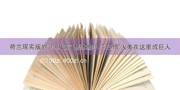 荷兰现实版的“小人国” 整体缩小了25倍 人类在这里成巨人