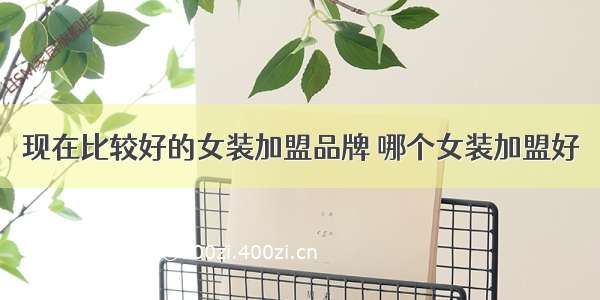 现在比较好的女装加盟品牌 哪个女装加盟好