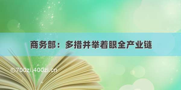 商务部：多措并举着眼全产业链