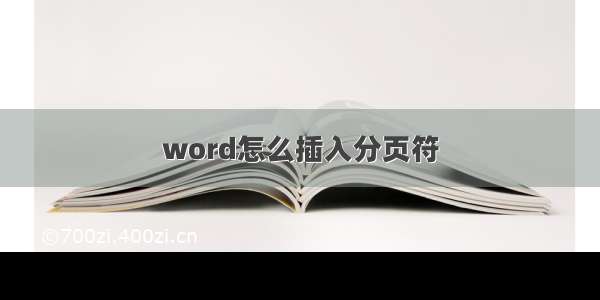 word怎么插入分页符