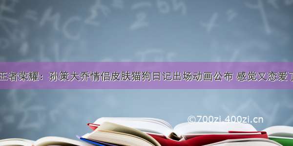 王者荣耀：孙策大乔情侣皮肤猫狗日记出场动画公布 感觉又恋爱了