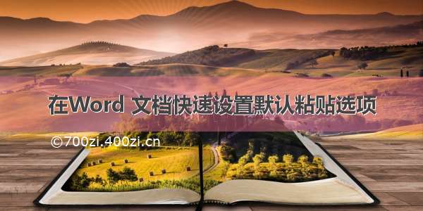 在Word 文档快速设置默认粘贴选项