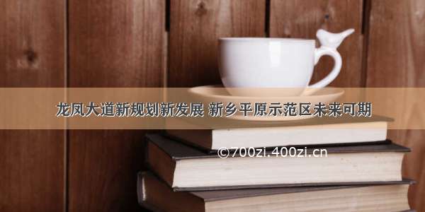 龙凤大道新规划新发展 新乡平原示范区未来可期