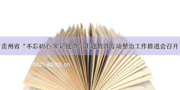 贵州省“不忘初心 牢记使命”主题教育专项整治工作推进会召开