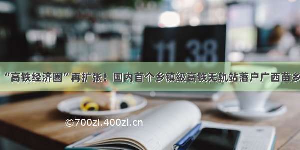 “高铁经济圈”再扩张！国内首个乡镇级高铁无轨站落户广西苗乡