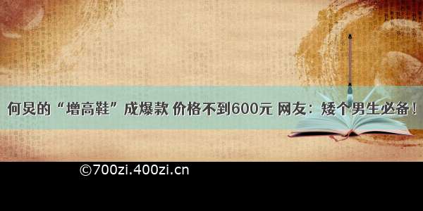 何炅的“增高鞋”成爆款 价格不到600元 网友：矮个男生必备！