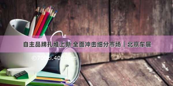 自主品牌扎堆上新 全面冲击细分市场｜北京车展