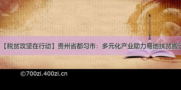 【脱贫攻坚在行动】贵州省都匀市：多元化产业助力易地扶贫搬迁