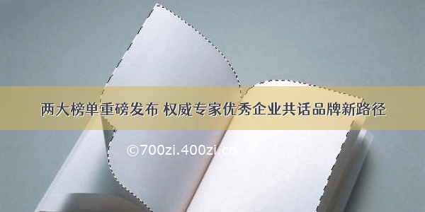 两大榜单重磅发布 权威专家优秀企业共话品牌新路径