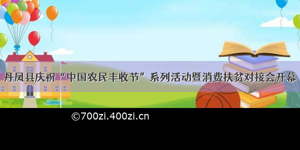 丹凤县庆祝“中国农民丰收节”系列活动暨消费扶贫对接会开幕