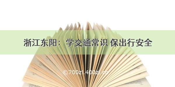 浙江东阳：学交通常识 保出行安全