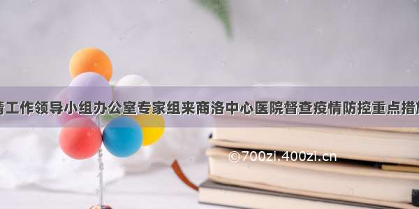 省应对疫情工作领导小组办公室专家组来商洛中心医院督查疫情防控重点措施落实情况