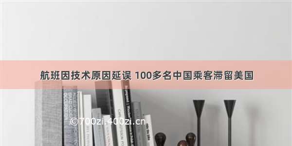 航班因技术原因延误 100多名中国乘客滞留美国